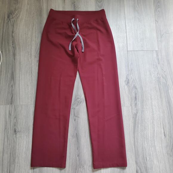 Figs Pants - FIGS Scrub Pants Womens Small Burgundy Red Drawstring Technical Collection Nurse